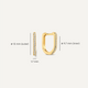 Pavé Cubic Zirconia Huggie U Hoops (12mm)