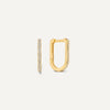 14 Karat Gold Pavé Cubic Zirconia Small U Hoops (15mm) - 1