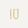 14 Karat Gold Pavé Cubic Zirconia Medium U Hoops (18mm) - 1