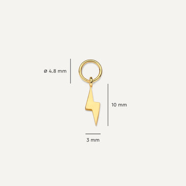 14 Karat Gold Lightning Bolt Hoop Charm - 6