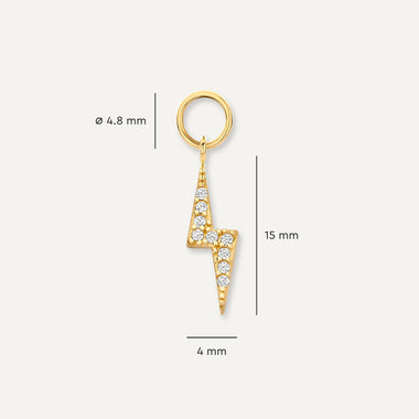 14 Karaat Goud Pavé Zirkonia Oorbel Bedels Set - 4