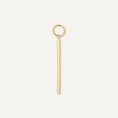 14 Karat Gold Bar Hoop Charm - 1