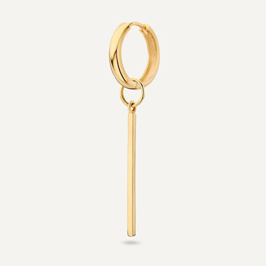 14 Karat Gold Bar Hoop Charm - 4