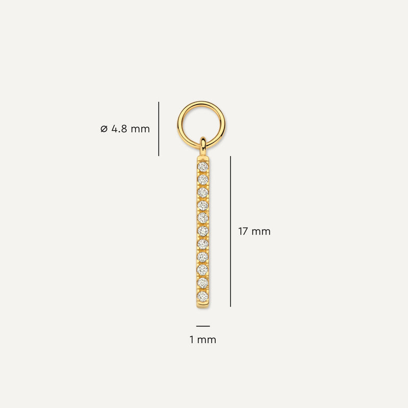 Pavé Cubic Zirconia Bar Hoop Charm