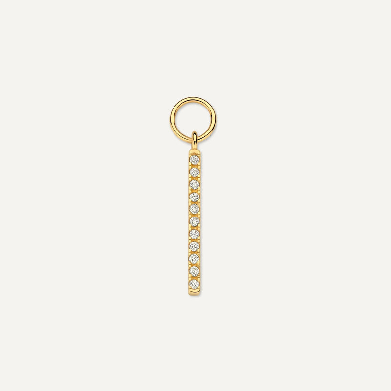 Pavé Cubic Zirconia Bar Hoop Charm