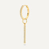 14 Karat Gold Pavé Cubic Zirconia Bar Hoop Charm - 6