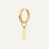 14 Karat Gold Bold Bar Hoop Charm - 6