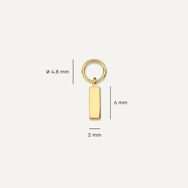 14 Karat Gold Bold Bar Hoop Charm - 6