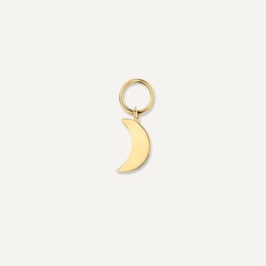 14 Karat Gold Moon Hoop Charm - 1