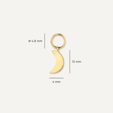 14 Karat Gold Moon Hoop Charm - 7