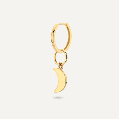 14 Karat Gold Moon Hoop Charm - 4