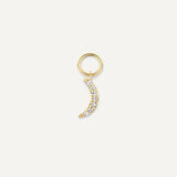 Pavé Cubic Zirconia Moon Hoop Charm