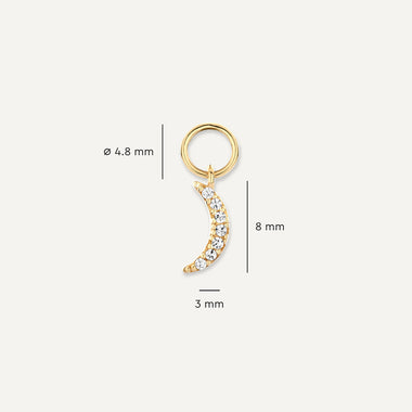 14 Karaat Goud Pavé Zirkonia Oorbel Bedels Set - 6