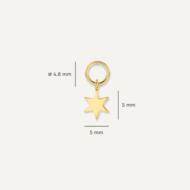 14 Karat Gold Star Hoop Charm - 8