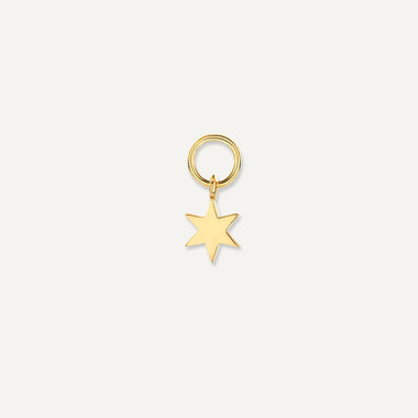 14 Karat Gold Star Hoop Charm - 1