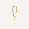 14 Karat Gold Star Hoop Charm - 5