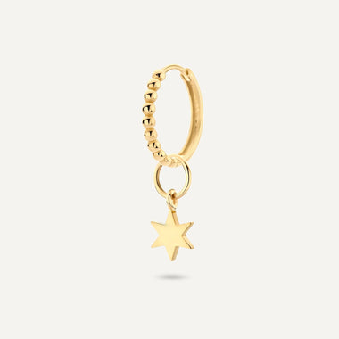 14 Karat Gold Star Hoop Charm - 5