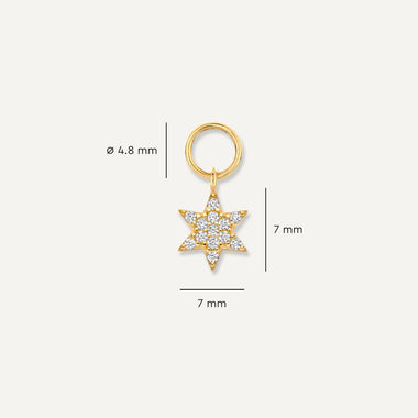 14 Karat Gold Pavé Zirconia Hoop Charms Set - 5