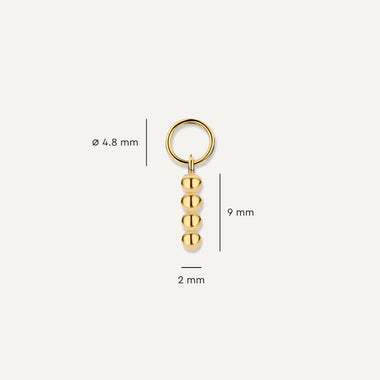 14 Karat Gold Beaded Hoop Charm - 9