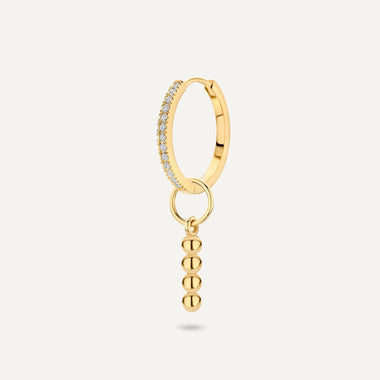 14 Karat Gold Beaded Hoop Charm - 6