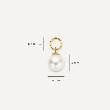14 Karat Gold Pearl Hoop Charm - 10