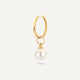 Pearl Zirconia Hoop Charms Set