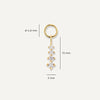 14 Karat Gold Cubic Zirconia Icicle Hoop Charm - 9