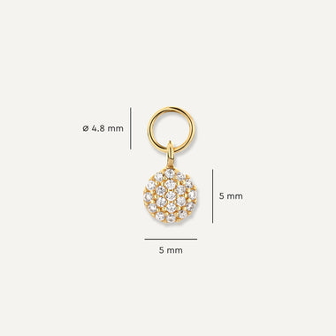 14 Karat Gold Pavé Cubic Zirconia Round Hoop Charm - 7