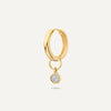 14 Karat Gold Pearl Zirconia Hoop Charms Set - 12