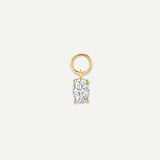 Oval Cut Cubic Zirconia Hoop Charm