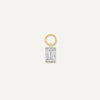 14 Karaat Goud Emerald Cut Zirkonia Oorbel Bedel - 1