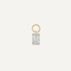 Emerald Cut Cubic Zirconia Hoop Charm