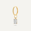 14 Karaat Goud Emerald Cut Zirkonia Oorbel Bedel - 6