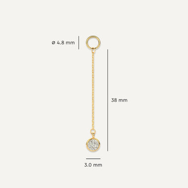 585er Gold Round Cut Langer Ohrring-Einhänger - 8