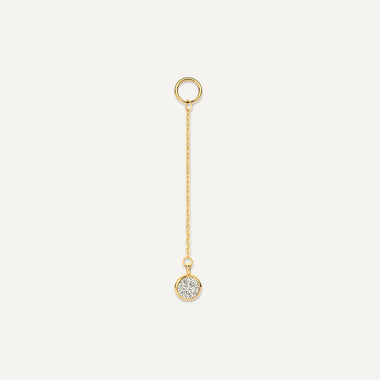 585er Gold Round Cut Langer Ohrring-Einhänger - 1