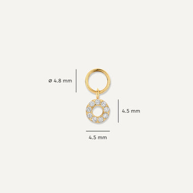 14 Karat Gold Pavé Zirconia Hoop Charms Set - 7