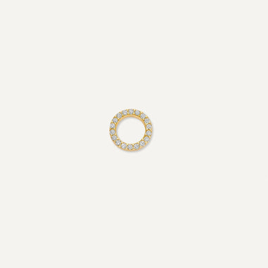 14 Karat Gold Solo Pavé Cubic Zirconia Halo Hoop Charm - 1