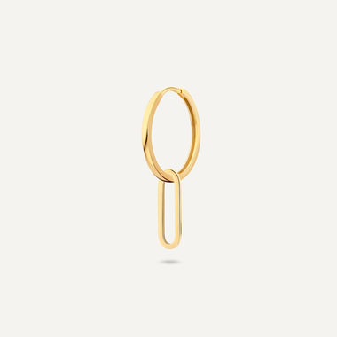 14 Karat Gold Solo Paperclip Hoop Charm - 4