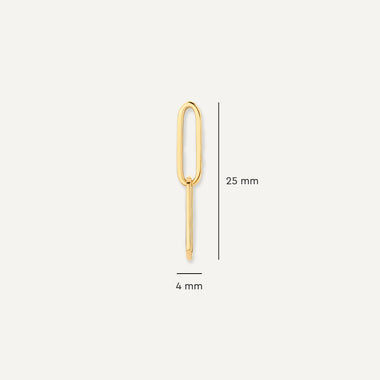 14 Karat Gold Solo Linked Paperclip Hoop Charm - 8