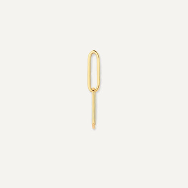 14 Karat Gold Solo Linked Paperclip Hoop Charm - 1