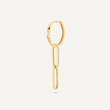 14 Karat Gold Solo Linked Paperclip Hoop Charm - 4