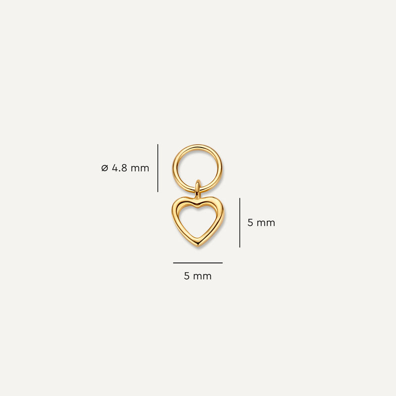 Open Heart Hoop Charm