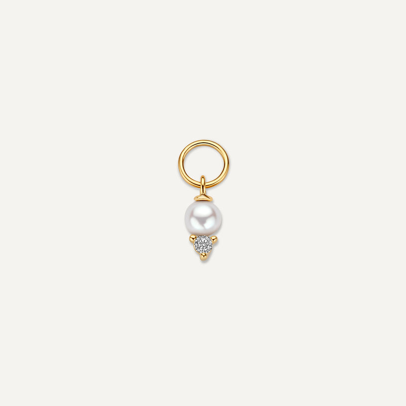 Cubic Zirconia Pearl Hoop Charm