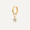 14 Karat Gold Cubic Zirconia Flower Hoop Charm - 4