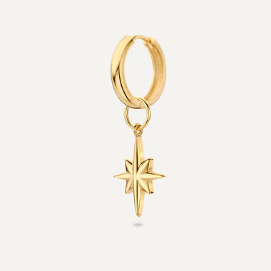 Oro de 14 Quilates Stellar Hoop Charm - 5