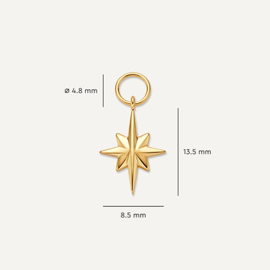 Oro de 14 Quilates Stellar Hoop Charm - 6