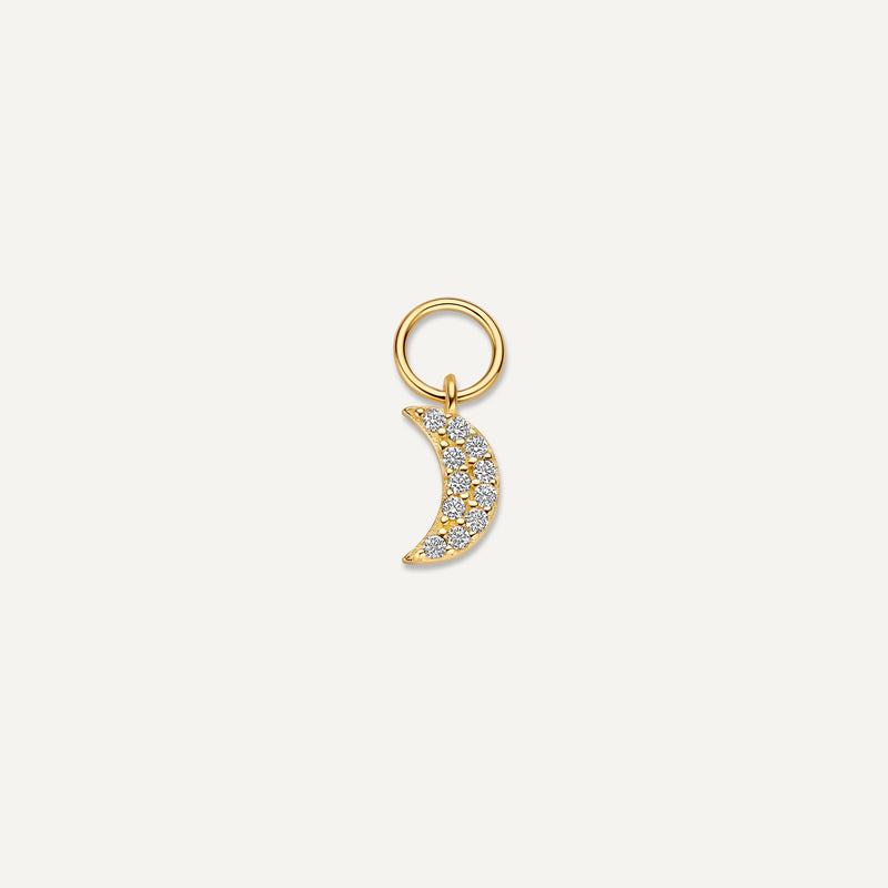 Pavé Zirkonia Mond Ohrring-Einhänger