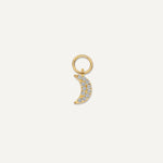 Pavé Cubic Zirconia Moon Hoop Charm