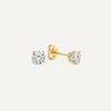 14 Karat Gold Double Paperclip Zirconia Earrings Set - 6