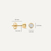 585er Gold Round Cut Zirkonia Ohrstecker - 5